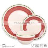 18pcs Colorful Stripe Cheap Ceramic Dinner Set Ceramic Cheap Ceramic Round Dinner Set thumbnail-1