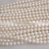 8-9mm White Round Freshwater Loose Pearl Strand thumbnail-1
