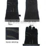 CB511-B 12.5" Black Split Leather Welding Gloves Made in China thumbnail-1