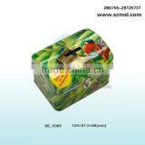 Colorful House Shape Tin Can Coin Bank With Lock thumbnail-1