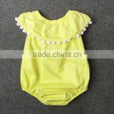 2017 Summer Fluorescent Yellow Color Infant Girls Bodysuit thumbnail-2