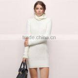 HAODUOYI Wholesale High Neck Bodycon Knitted Shirt Wrap Dress With Low Price thumbnail-6