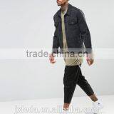 Personalized Wholesale Import Longline Distressed T-shirt Men OEM, Street Hip Hop Wear thumbnail-4