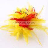 Real Dyed Feather Brooch Pin,Small Feather Biot Brooch/Hat Pin,Stylish Fashion Hair Jewelry thumbnail-2