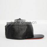 Guangzhou Hat Manufacturer Custom 6 Panel Fitted Black Blank Leather Chinese Hat thumbnail-4