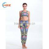 HSZ-017 Yoga Suits Top + Pants Sets Women's Yoga Fitness Wear Sexy Fancy Bra Panty Set Running Sports Mature Women Legging thumbnail-6