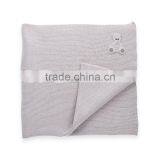 Grey Organic Cotton Baby Blanket With Crochet Little Bear thumbnail-1