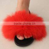 Myfur Factory Price Wholesale Custom Raccoon Fur Lined Sandals Spring Indoor Slipper thumbnail-6