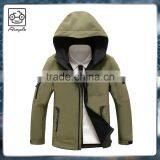 Black Softshell Jacket Army Green Hooded Business Jacket thumbnail-1