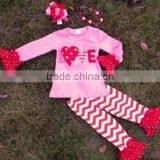 Baby Girls Top Pant Sets Heart Outfits Girls Valentines Boutique Outfits Girls Fall Boutique Outfits Wholesale Kids Clothes thumbnail-1