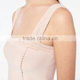 Stitched Knit Geometric Motifs Wavy Hem Wide Straps Design Tank Tops thumbnail-5