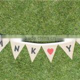 Shabby Vintage Rustic Style THANK YOU Banner, Cute Hessian Wedding Bunting Banner thumbnail-4
