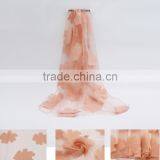 Transparent Flower Silk Lady Neck Scarf for Custom thumbnail-2