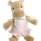 Excellent Gift for Baby Girl as Her Best Friend Wearing Pink Dress Plush Hippo Toys thumbnail-1