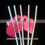 Multicolor Honeycomb Plastic Flamingo Drinking Straw