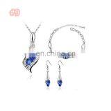 Fashion Diamond Jewelry Set Necklace + Bracelet + Erring Jewelry Set Ladies Women Crystal 3 Piece Costume Jewelry thumbnail-5
