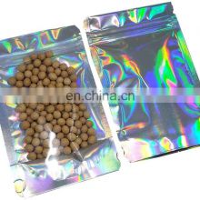 Customized Printing Zipper Mylar Zip Lock Packaging Hologram Laser Holographic Stand Up Zip Pouch Bag Heat Seal Foil Candy Bags
