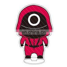 Squid Game Key Chain Mini Doll Key Chains Clear Acrylic Cosplay Red Man Halloween Keyring Soldier Squid Game Keychain thumbnail-2