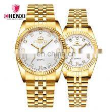 CHENXI 004A Couple Japan Watch Stainless Steel Hand Watch Crystal Diamond Gold Couple Outdoor Watch thumbnail-4