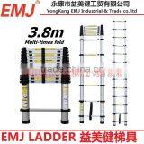 3.8m New Telescopic Ladder Extendable Extension Steps STRONG FREE CARRYING CASE
