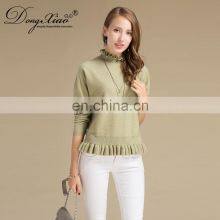 Hot Selling Ladies' 100% Pure Cashmere Sweater Long Sleeved Knitted Preppy Style for Spring OEM Service Available thumbnail-5