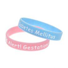 Factory Price Alert! Gestational Diabetes Mellitus Medical Warning Slogan Custom Silicone Wristband thumbnail-5