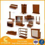 Cheap Mdf Wood Design Clothes Shop Counter With Hanging Cabinet
