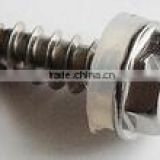 slotted,hex head self tapping screw with integral neoprene washer