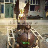 Bronze Angel Riding Lion Sculpture