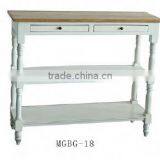 Antique white french style long drawer birch wood entry hall console table