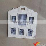 Wall Hanging Vintage White Wood Six Photo Picture Frame
