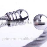 NEW Design Silver With 18K Gold Cable Cuff Bangles Classics Bracelet thumbnail-6