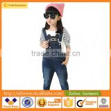 Little Girl's Korea Style Blue Clothes Overall Denim Jeans Bulk Wholesale From China