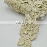 14yards High Quality Vintage Metallic Rayon Embroidery Lace Trim Flower Wide 6cm thumbnail-4