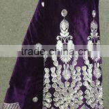 New Products on China Market Flower Design Purple High Quality African Velvet Lace Fabrics for Nigeria Party 2015 thumbnail-1