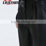 New Mens Women Red PU Faux Leather Jogger Quilted Zipper Pockets Drawstring Semi Drop Crotch Jogger Leather Pants thumbnail-6