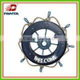 Nice Navy Blue Nautical Metal Boat Helm for Wall Decoration thumbnail-2