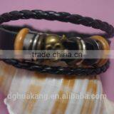 Superthin Braided Leather Cord Carabiner Closure Bracelet thumbnail-3