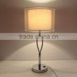 Fabric Shade W/USB/Rocker Switch Hotel Bedside Lamp With Outlets thumbnail-1