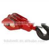Three Wheels Open Hook Pulley Block