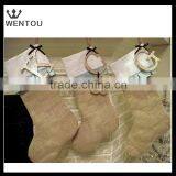 Burlap Christmas Color Trim Stocking thumbnail-1