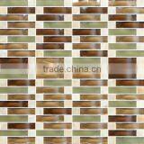 Mixed Color Arch Crystal Glass Mix Stone Mosaic Tile for Home Interior Decoration /wallpapers(PMGSL064)
