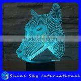 Creative Vision 3D Dog Head Shaped LED 7 Colors Flashing Touch Control Acrylic Night Light thumbnail-1