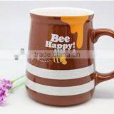 Bee Happy Bee Stoneware Design 12oz Mugs and Cups thumbnail-1