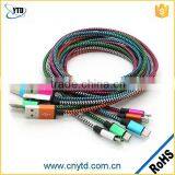 Micro USB Flat Cable Cotton Braid Nylon Braided USB Cable Braided Flat USB Cable thumbnail-6