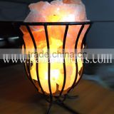 Orange Salt Lamp / Himalayan Salt Lamps / Iron Stand Lamps / Salt Lamps / Iron Lamps / Fancy Lamps/ Metal Basket Lamps /