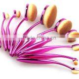 New Hot Sale10pcs Makeup Brushes Set Eyeshadow Foundation Blush Cosmetic Brush Rose Red Fashionable Oval Makeup Brush Tools thumbnail-2