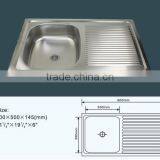 80x50cm Rectangular Bowl Shape and Stainless Steel Kitchen Sink thumbnail-2