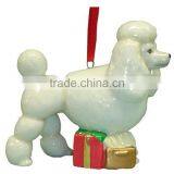 Personalized White Color Glazed Decorative Christmas Tree Poodles thumbnail-1