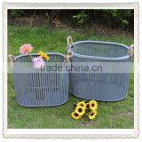 Retro Antique Wood Home Use Clothes Basket thumbnail-1